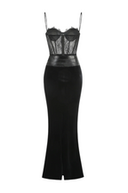 Lace Corset Velvet Maxi Dress Avalabel