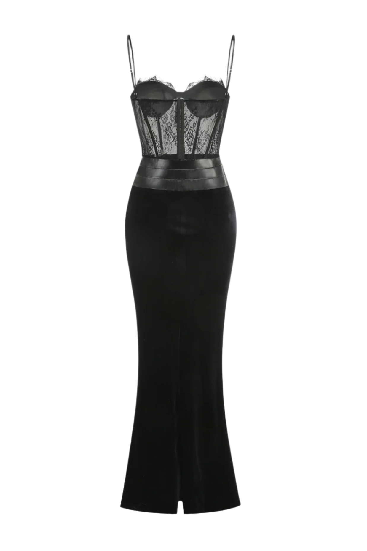 Lace Corset Velvet Maxi Dress Avalabel