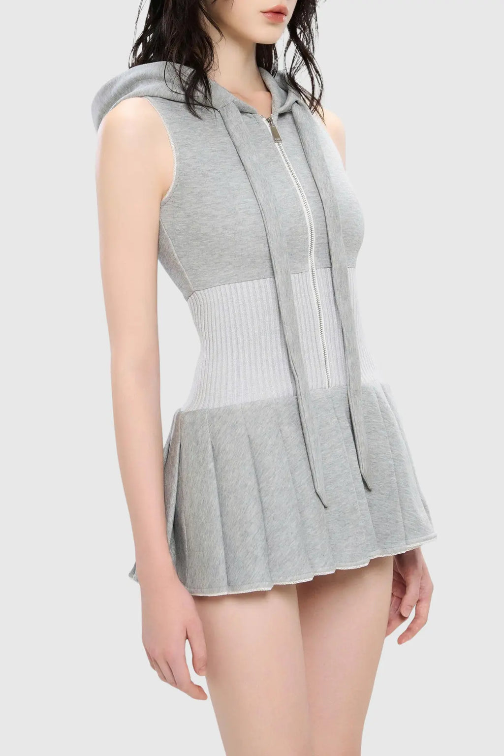 Cliffa Sleeveless Knit Mini Dress - Grey Avalabel