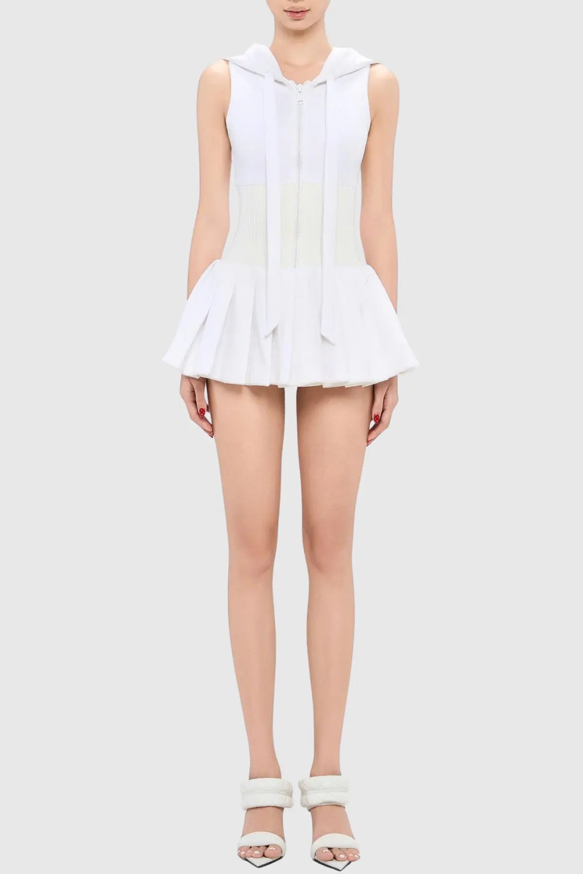 Cliffa Sleeveless Knit Mini Dress - White Avalabel