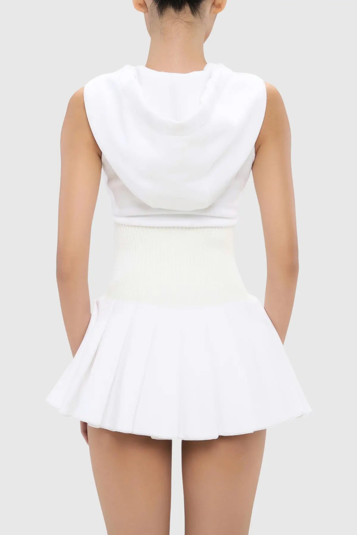 Cliffa Sleeveless Knit Mini Dress - White Avalabel