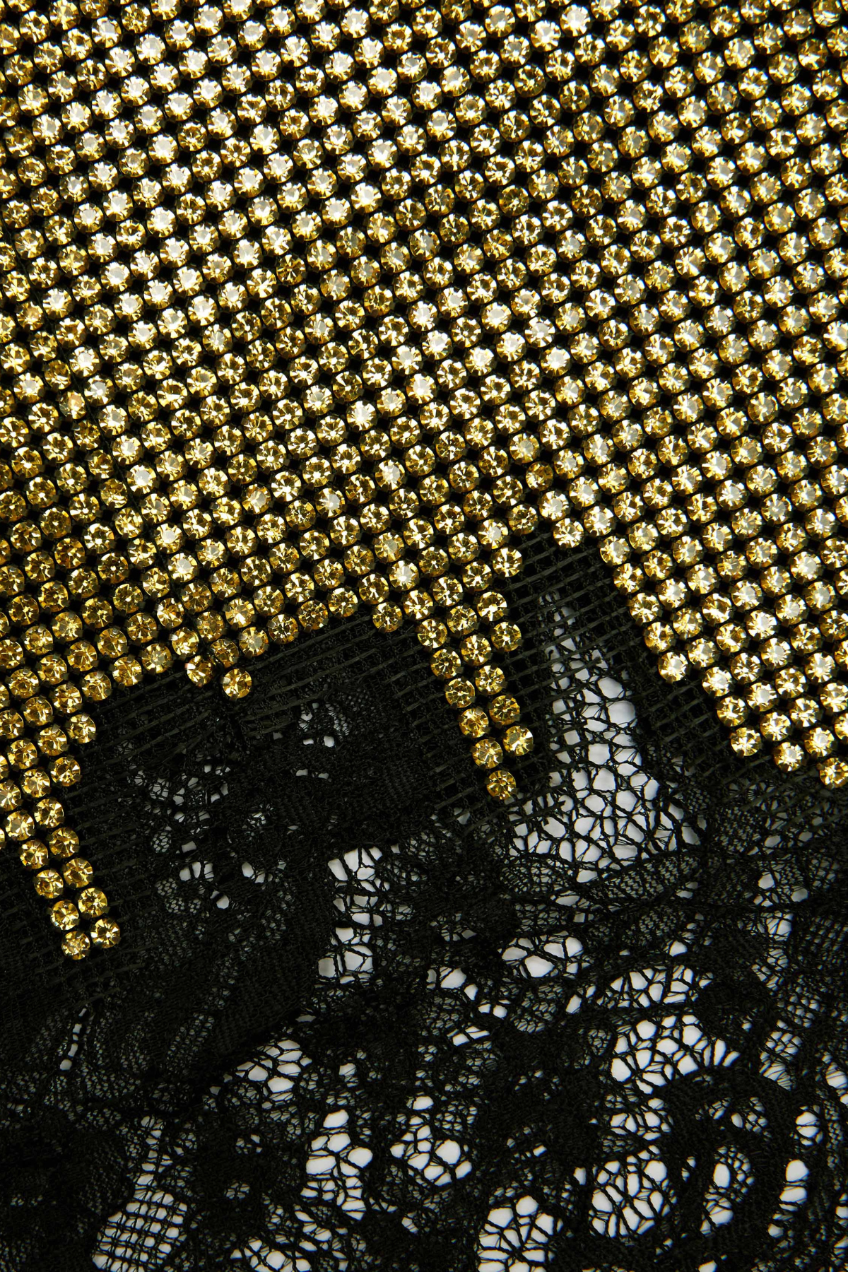Cosms Crystal Embellished Lace Mini Skirt
