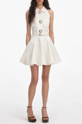 Cream Linen Mini Dress Avalabel