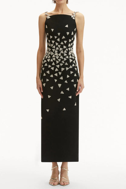 Crystal Triangle Maxi Bandage Dress