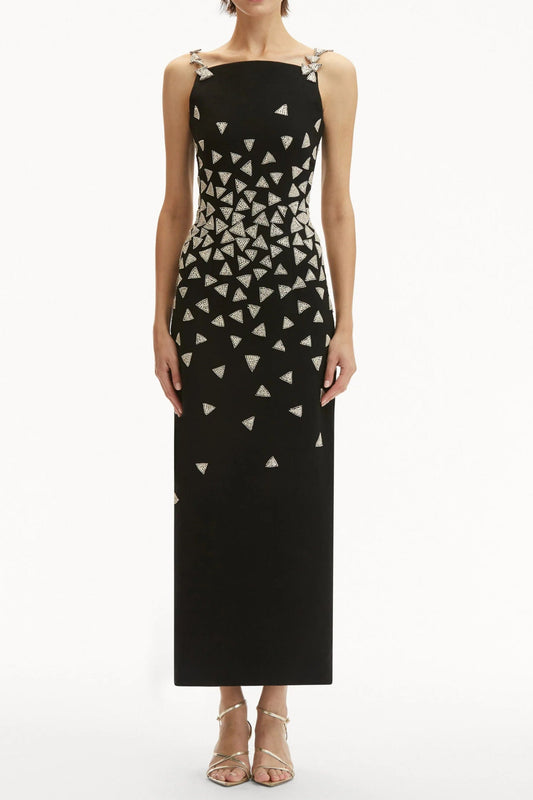 Crystal Triangle Maxi Bandage Dress