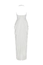 Cyrusa Halter Draped Maxi Dress - White Avalabel