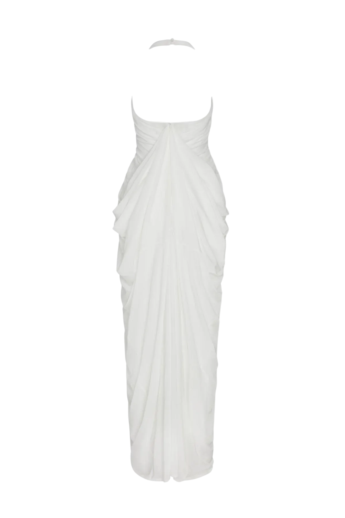Cyrusa Halter Draped Maxi Dress - White Avalabel
