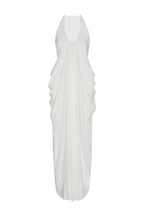 Cyrusa Halter Draped Maxi Dress - White Avalabel