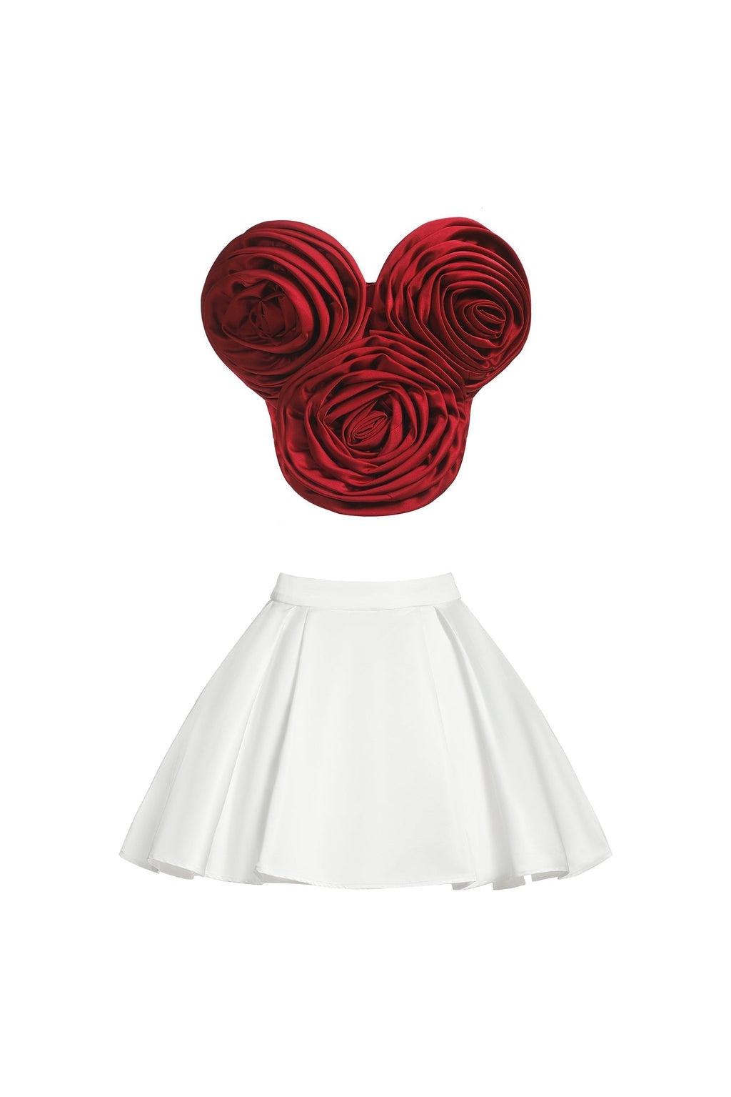 Neela 3d Flower Strapless Waist Mini Dress Avalabel