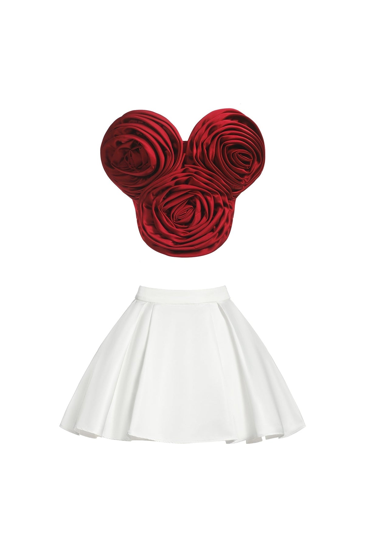 Neela 3d Flower Strapless Waist Mini Dress Avalabel