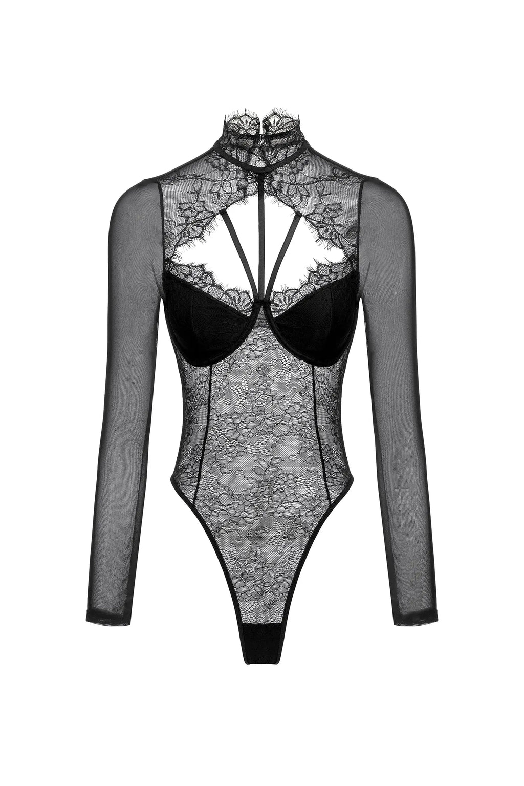 Hatsie Lace Long Sleeve Jumpsuit Avalabel