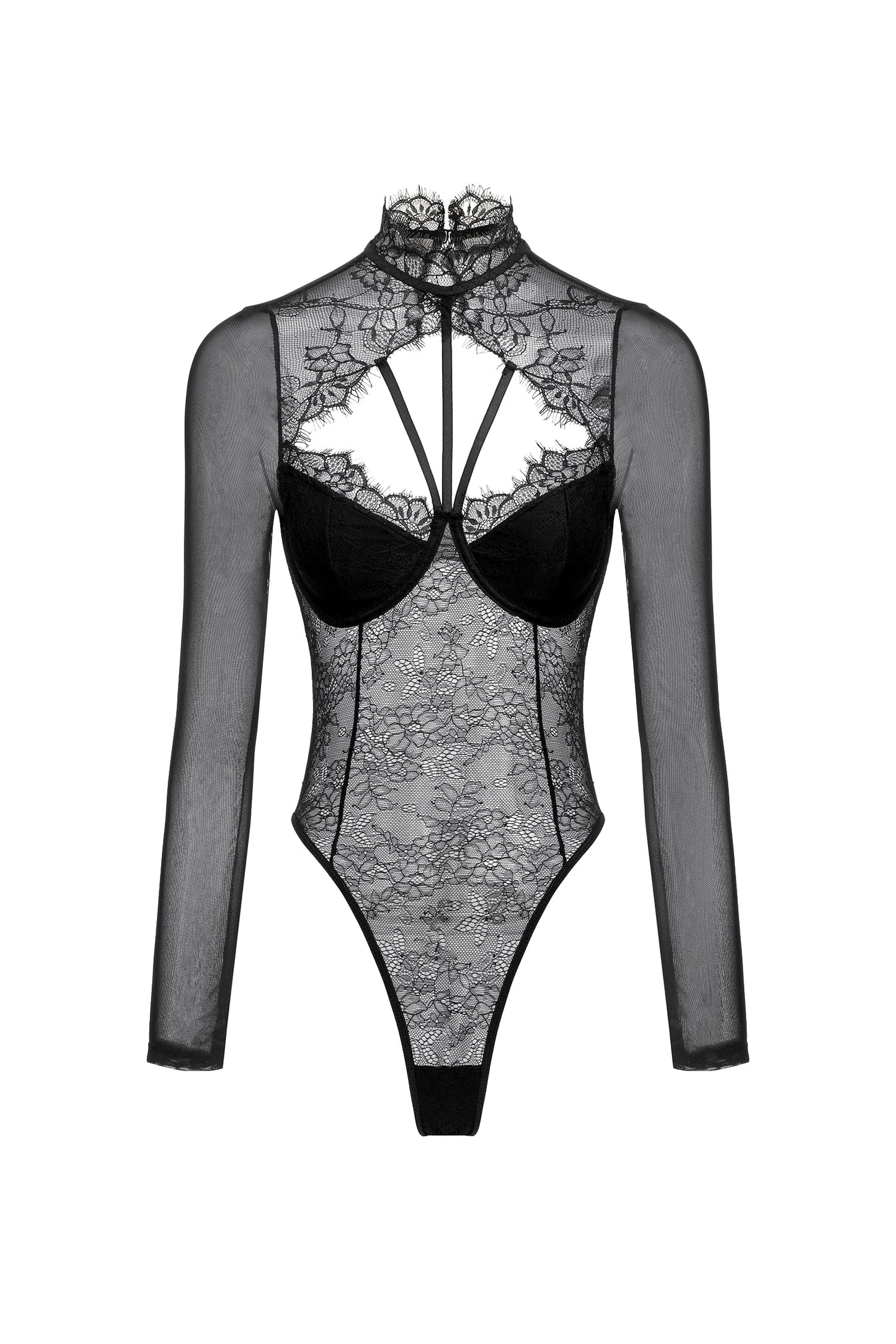 Hatsie Lace Long Sleeve Jumpsuit
