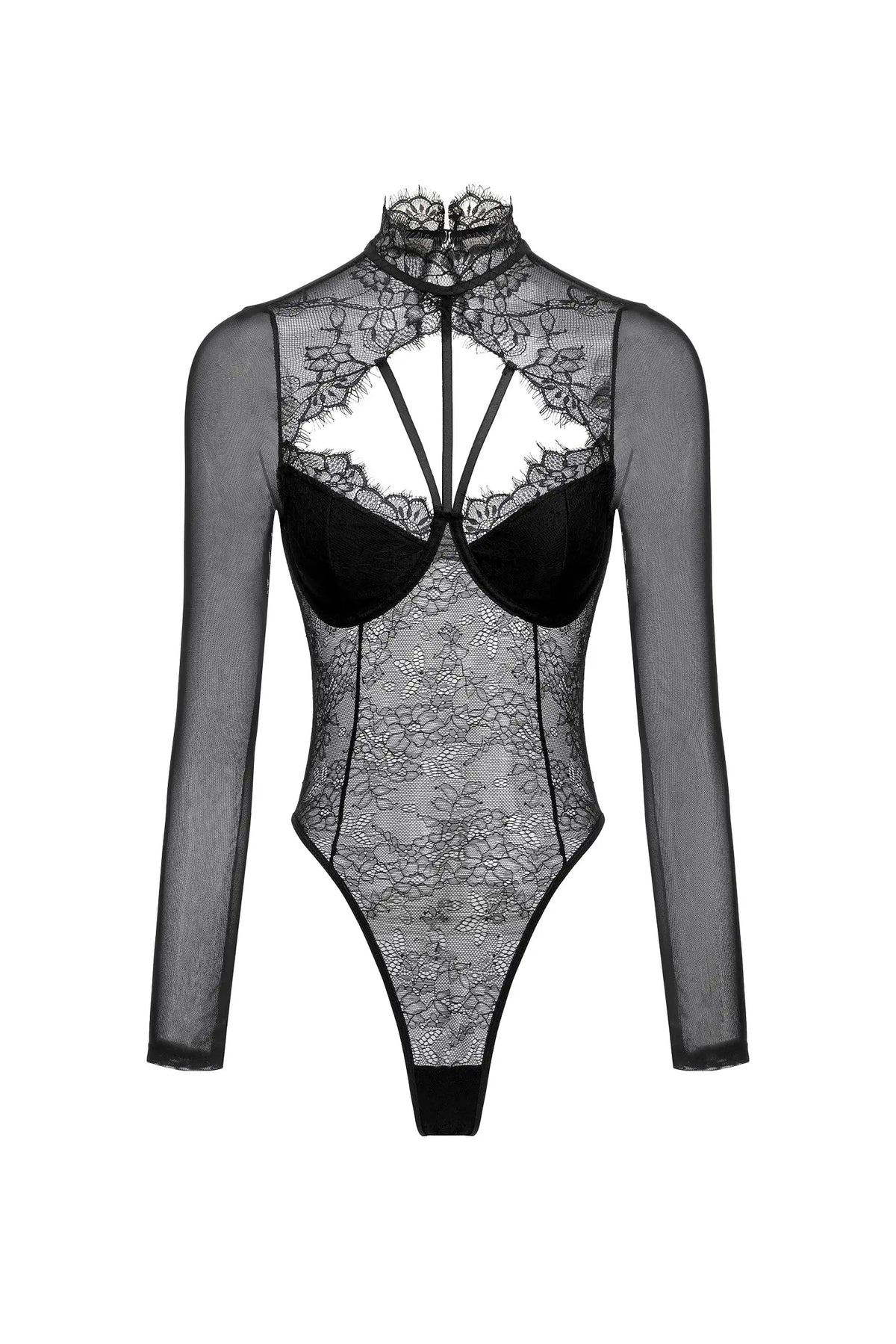 Hatsie Lace Long Sleeve Jumpsuit Avalabel