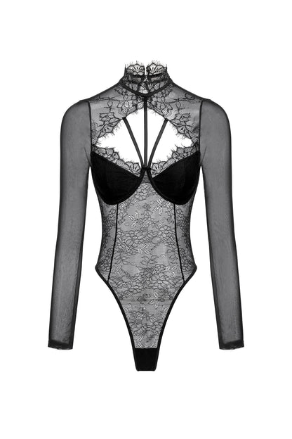 Hatsie Lace Long Sleeve Jumpsuit