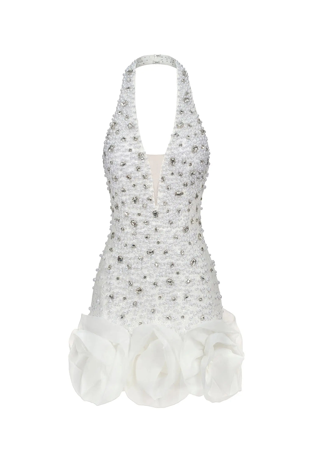 Tove Sleeveless V-neck Diamond Flowers Mini Dress Avalabel