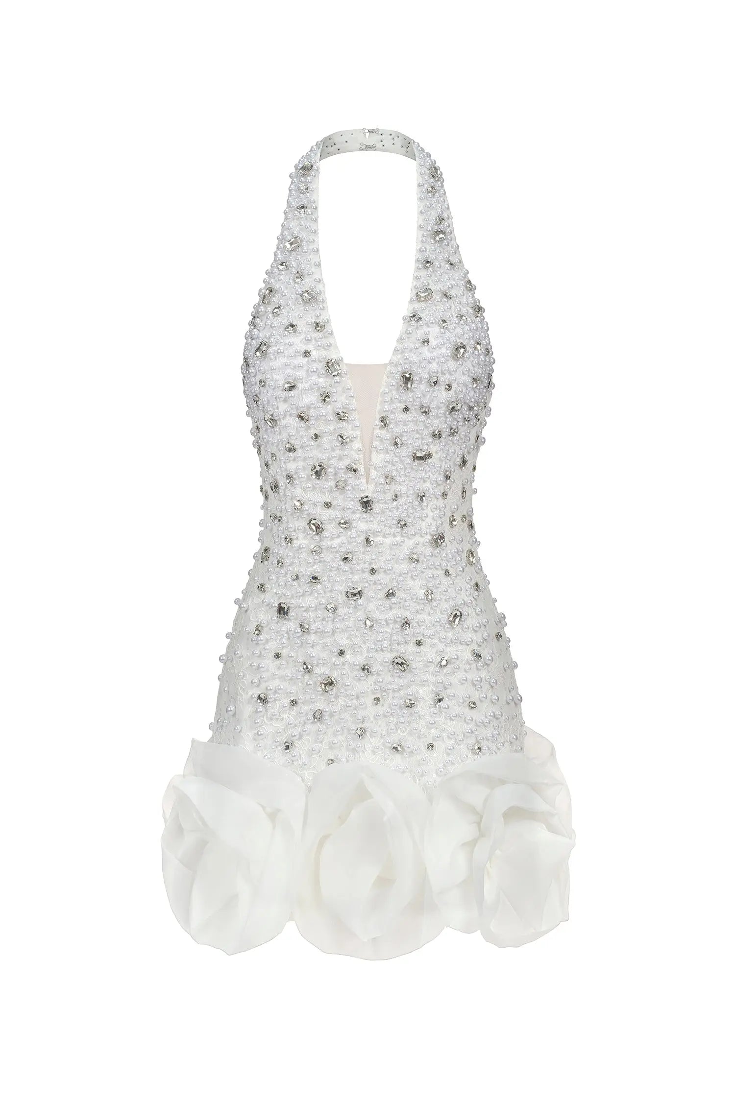 Tove Sleeveless V-neck Diamond Flowers Mini Dress Avalabel