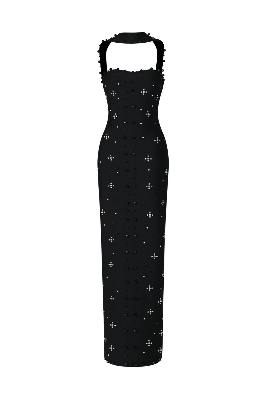 Nesya Sleeveless Pearl Bandage Maxi Dress Avalabel