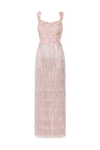 Opala Sleeveless Flowers Diamond Tassels Maxi Dress Avalabel