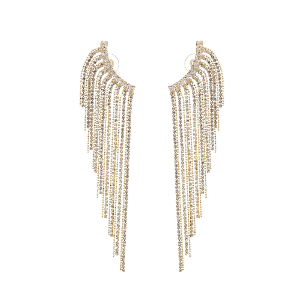 Georgie Crystal-Embellished Tassel Earrings Avalabel