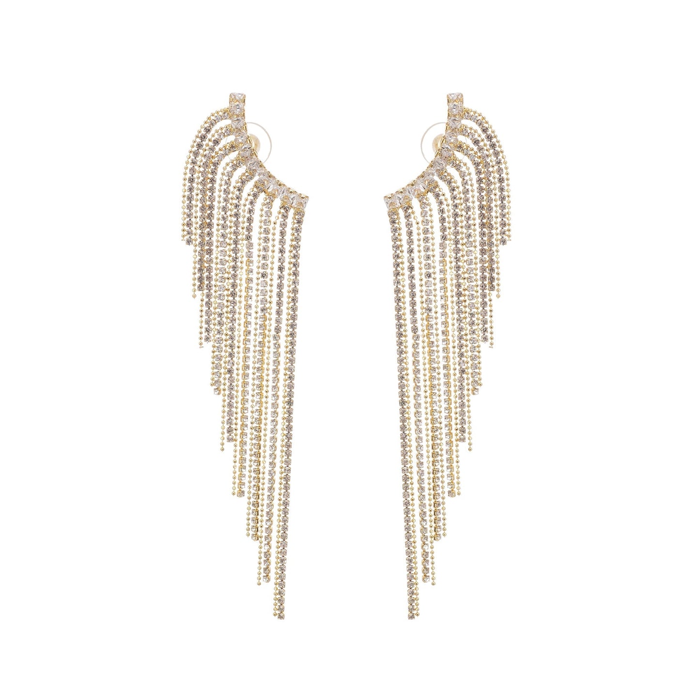 Georgie Crystal-Embellished Tassel Earrings Avalabel
