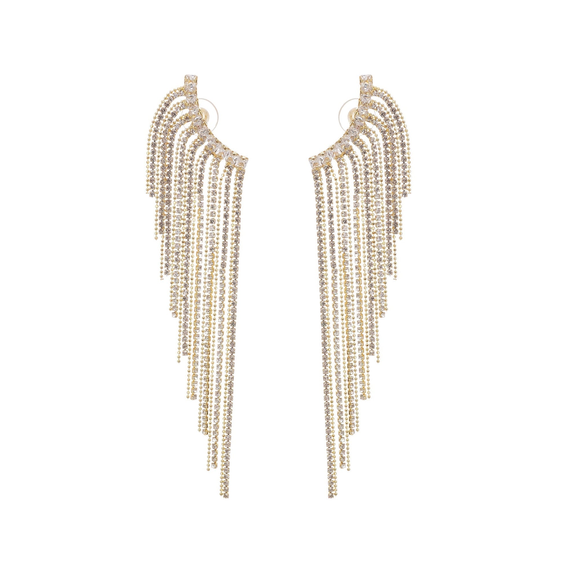 Georgie Crystal-Embellished Tassel Earrings Avalabel