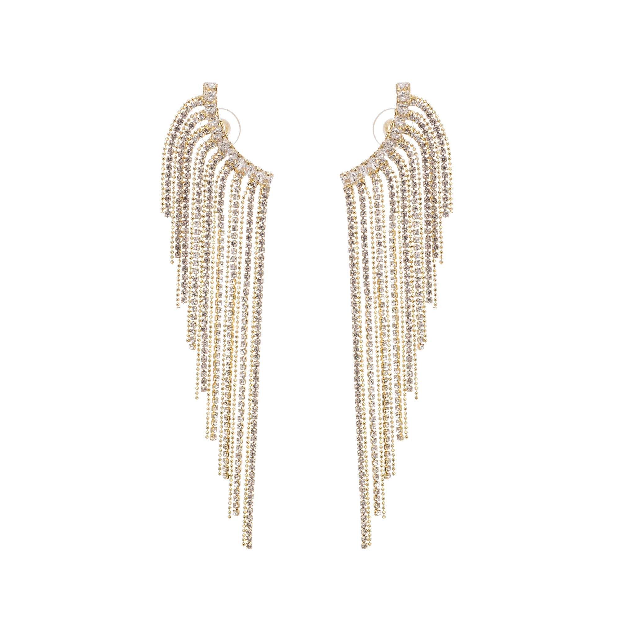 Georgie Crystal-Embellished Tassel Earrings Avalabel