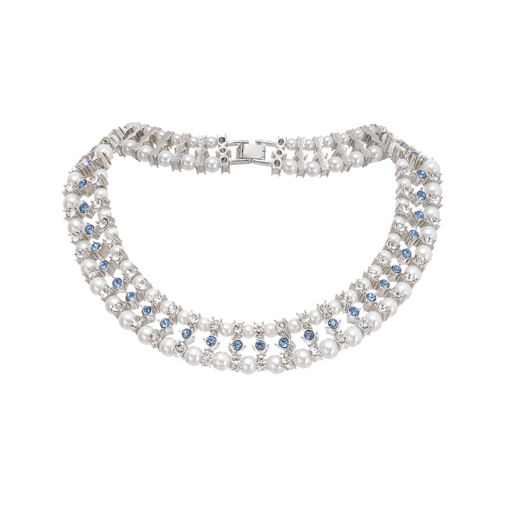 Alana Crystal-Embellished Faux-Pearl Necklace Avalabel