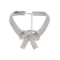 Laria Crystal-Embellished Bow-Detail Necklace Avalabel