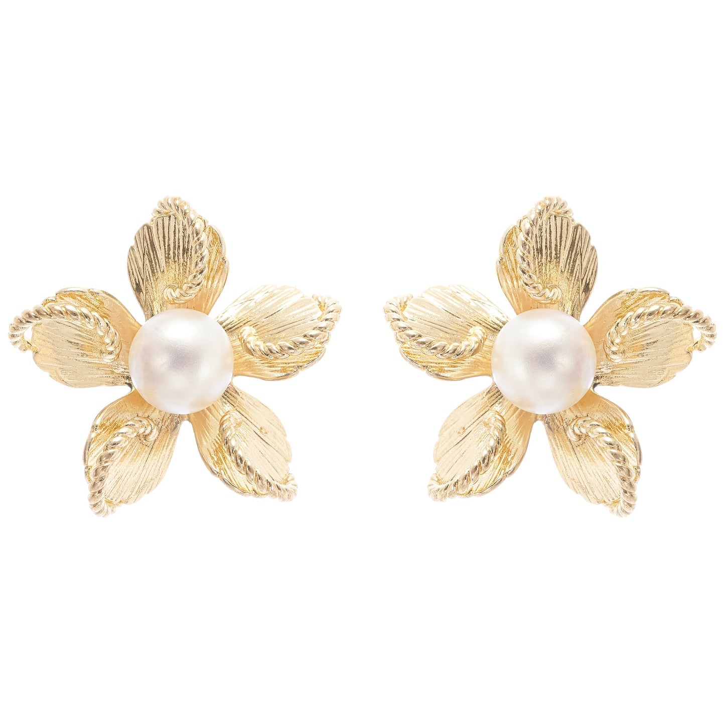 Jeanne Floral Faux-Pearl Stud Earrings Avalabel