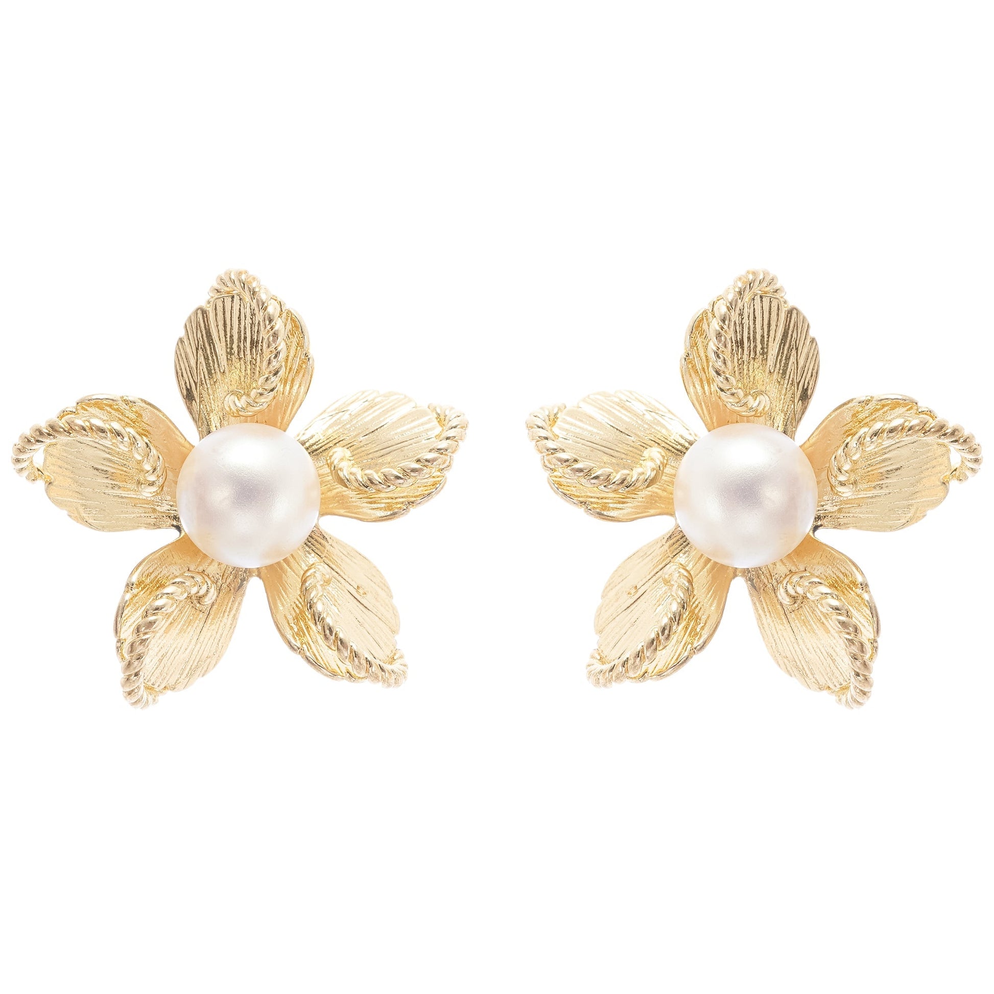 Jeanne Floral Faux-Pearl Stud Earrings Avalabel