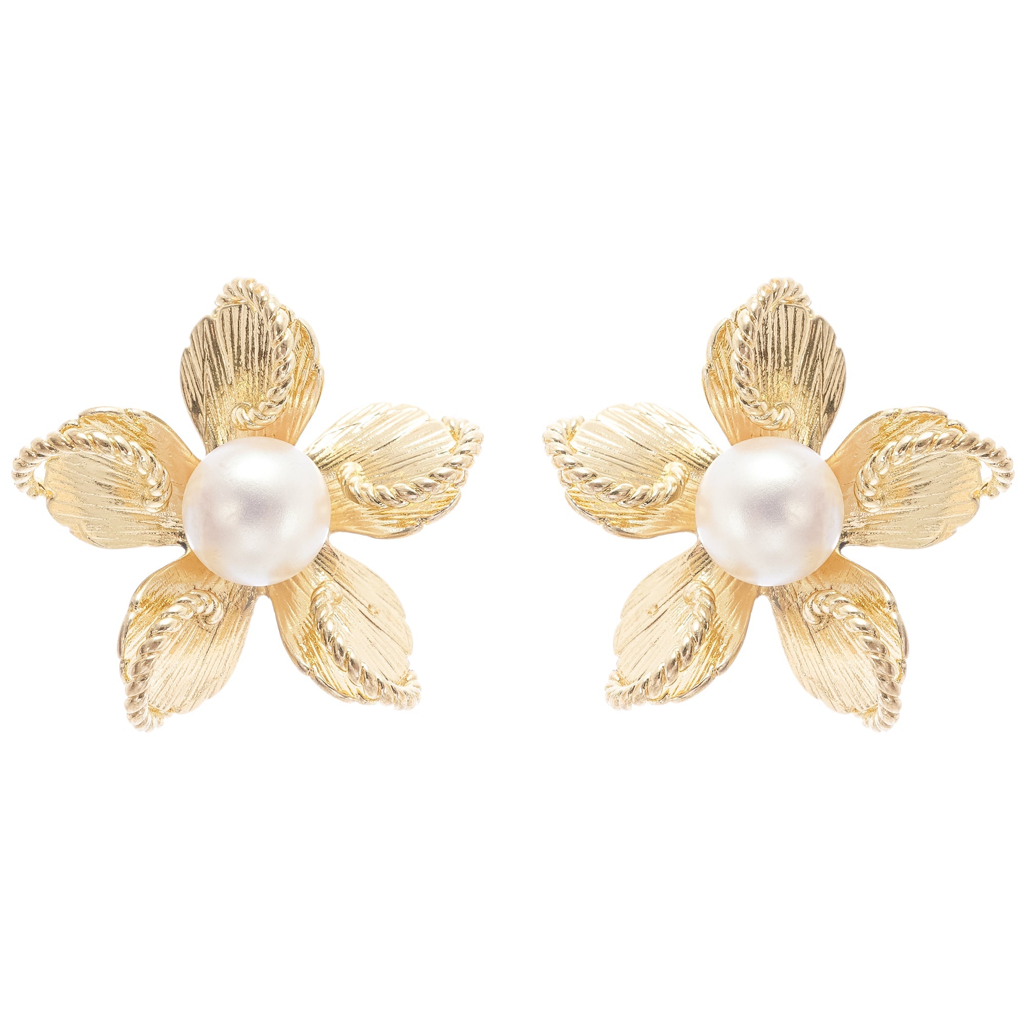 Jeanne Floral Faux-Pearl Stud Earrings Avalabel