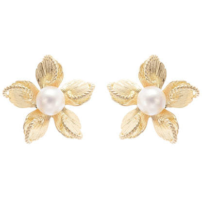 Jeanne Floral Faux-Pearl Stud Earrings Avalabel