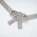 Laria Crystal-Embellished Bow-Detail Necklace Avalabel
