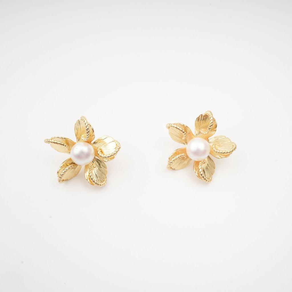 Jeanne Floral Faux-Pearl Stud Earrings Avalabel
