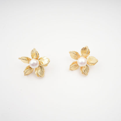Jeanne Floral Faux-Pearl Stud Earrings Avalabel
