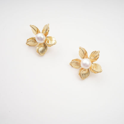 Jeanne Floral Faux-Pearl Stud Earrings Avalabel