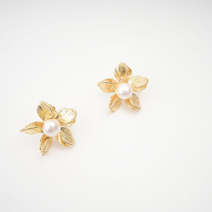 Jeanne Floral Faux-Pearl Stud Earrings Avalabel
