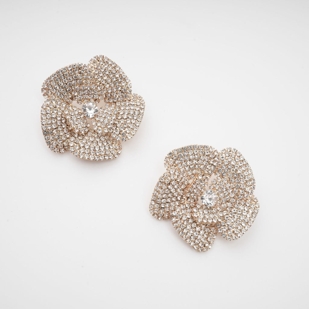Saira Crystal-Embellished Floral Earrings Avalabel