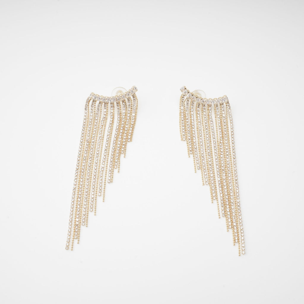 Georgie Crystal-Embellished Tassel Earrings Avalabel