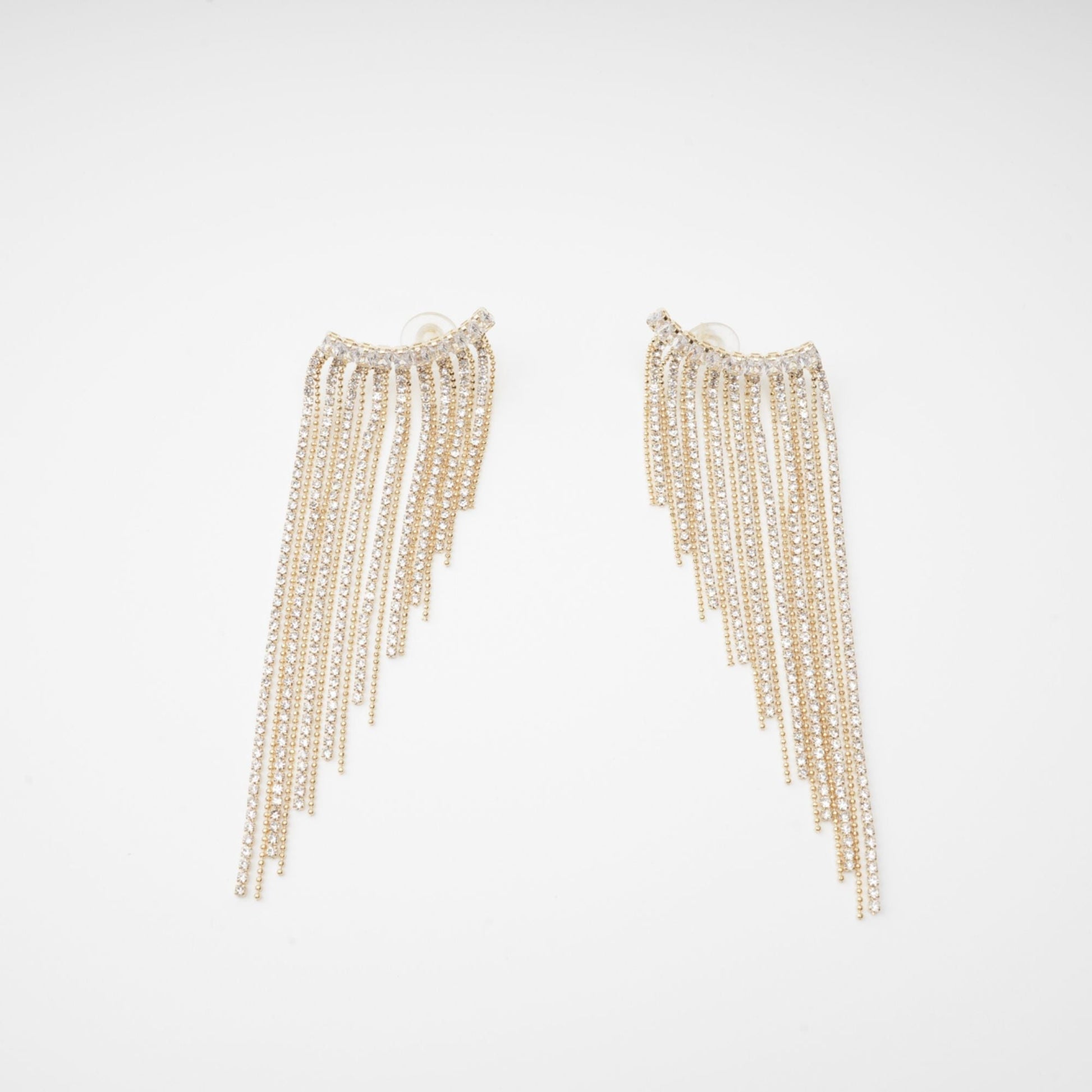 Georgie Crystal-Embellished Tassel Earrings Avalabel