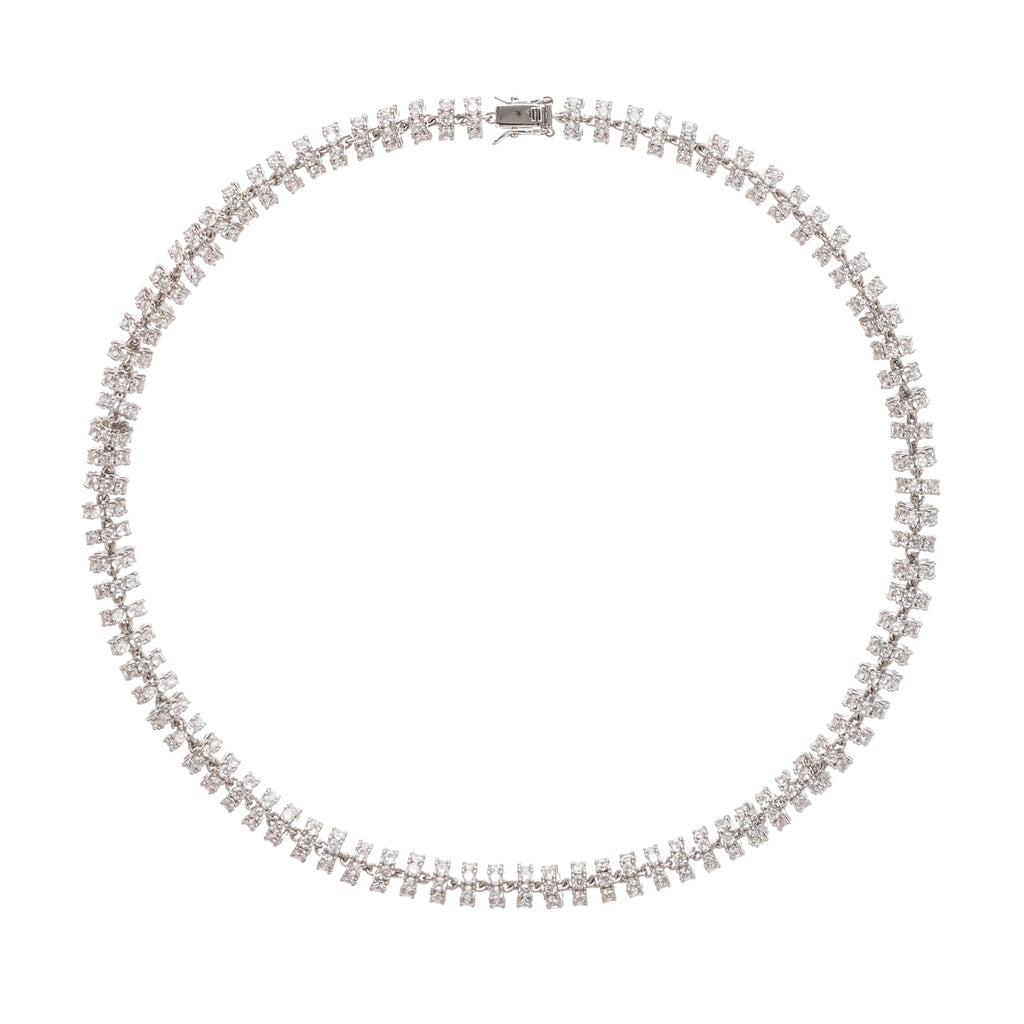 Sandrine Silver-Tone Crystal-Embellished Necklace Avalabel