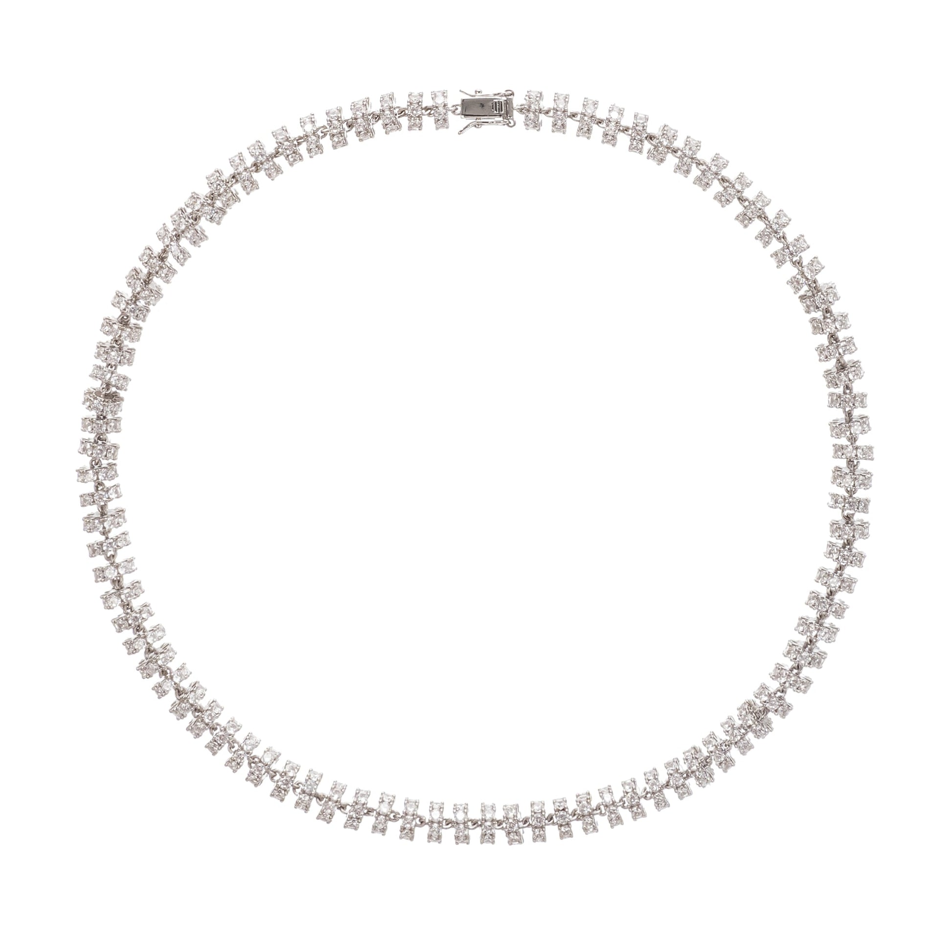Sandrine Silver-Tone Crystal-Embellished Necklace Avalabel