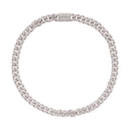 Frida Silver Tone Cuban Link Crystal Embellished Necklace Avalabel