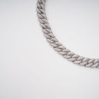 Frida Silver Tone Cuban Link Crystal Embellished Necklace Avalabel