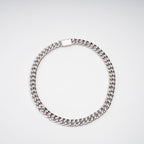Frida Silver Tone Cuban Link Crystal Embellished Necklace Avalabel