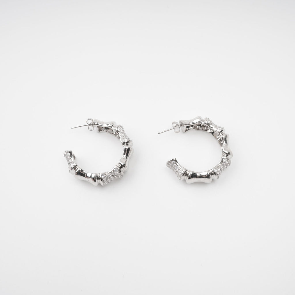 Léa Silver Tone Crystal Embellished Earrings Avalabel