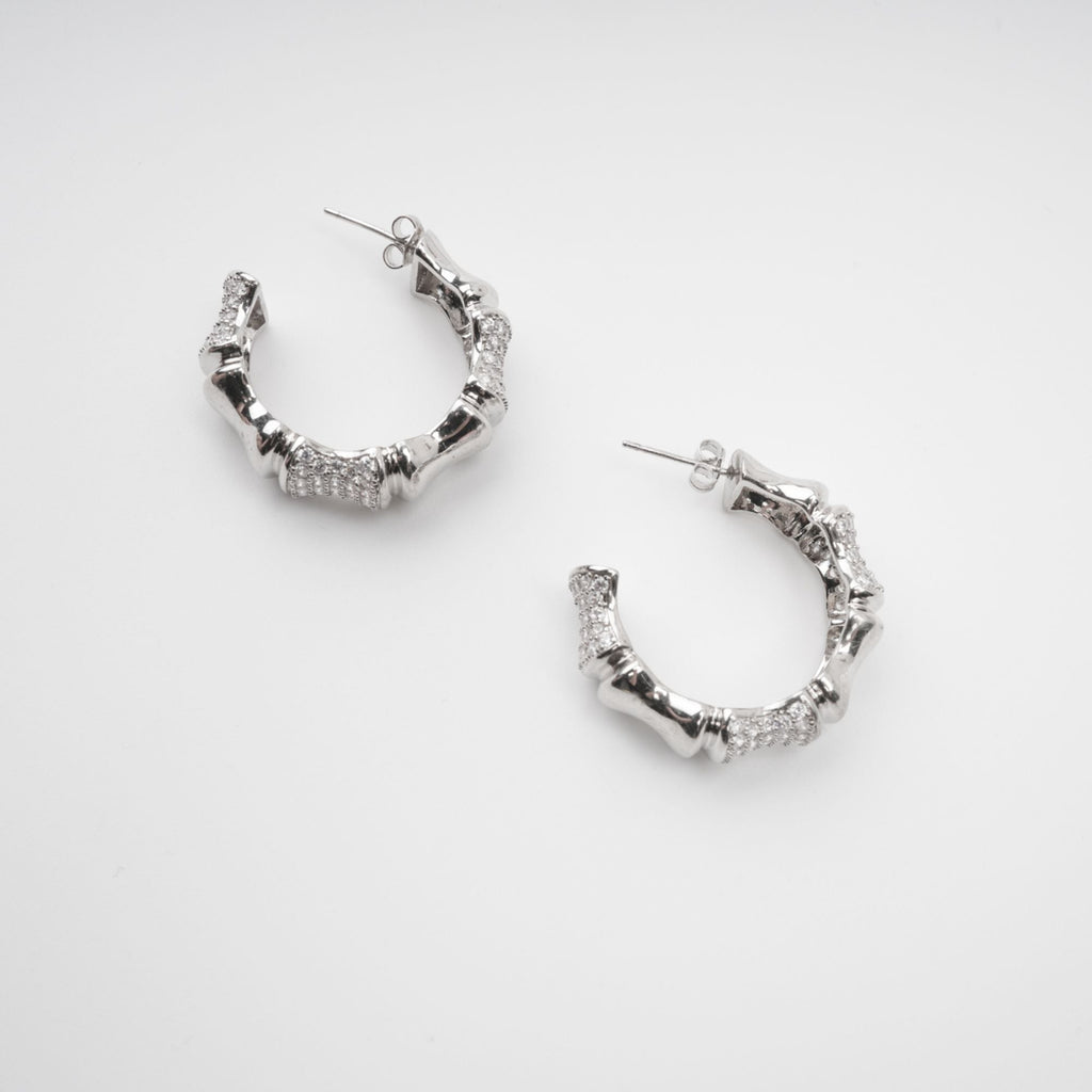 Léa Silver Tone Crystal Embellished Earrings Avalabel