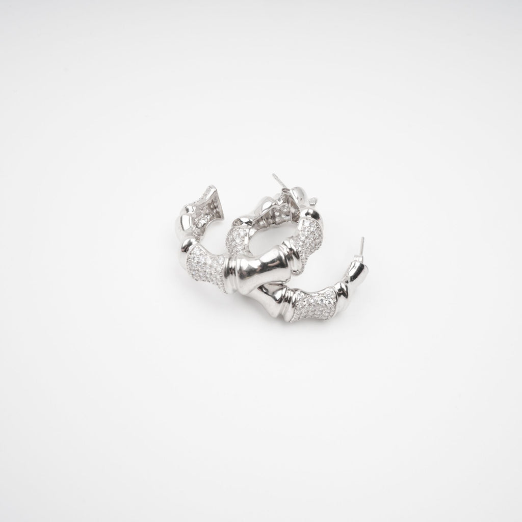 Léa Silver Tone Crystal Embellished Earrings Avalabel