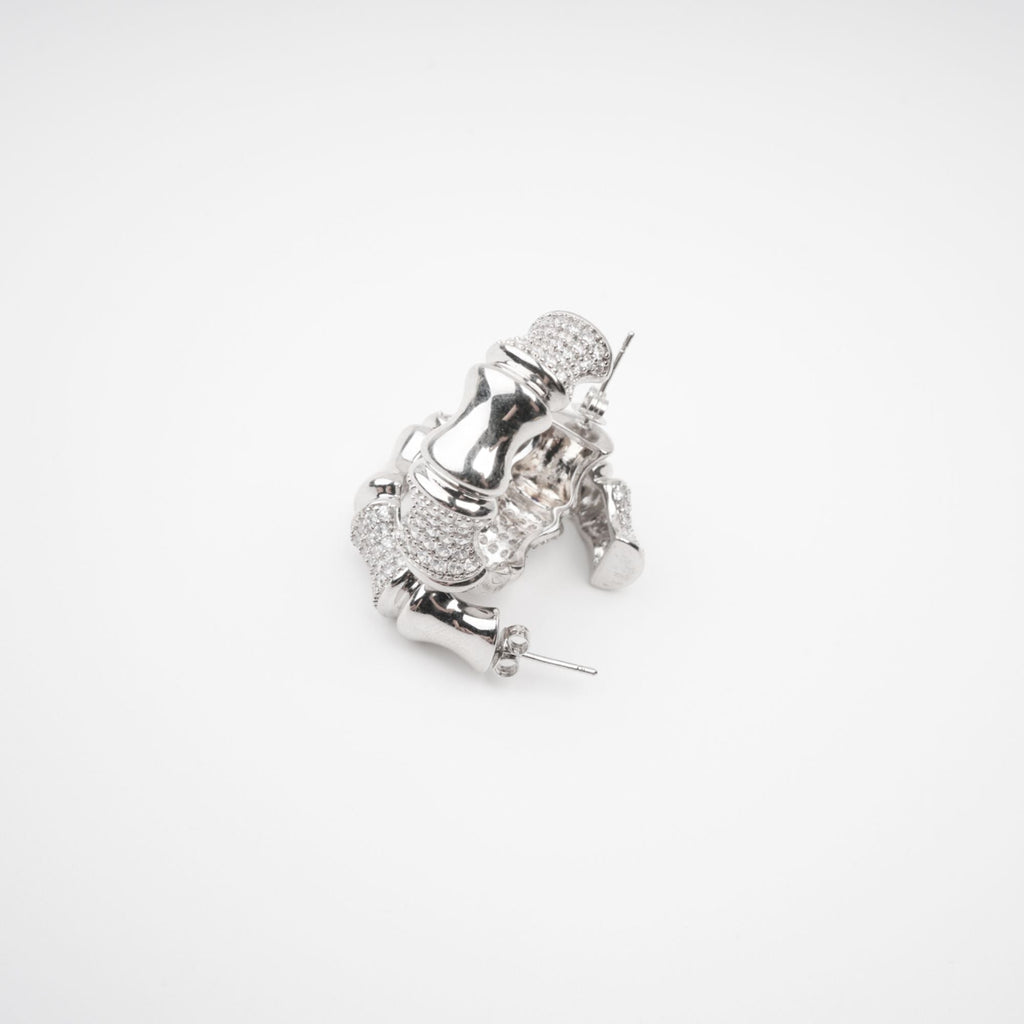 Léa Silver Tone Crystal Embellished Earrings Avalabel