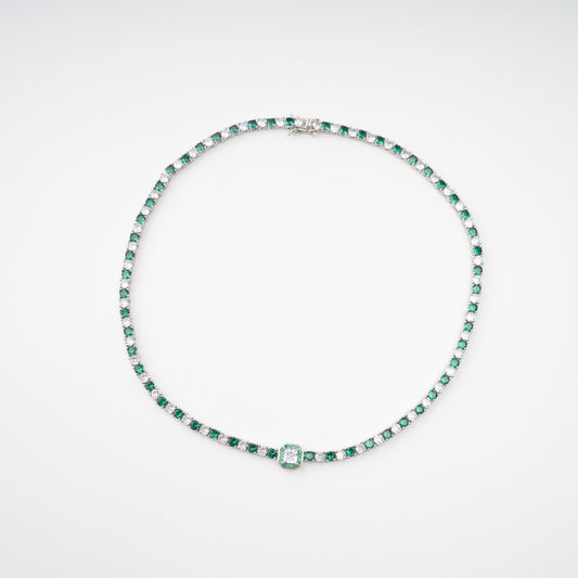 Héloïse Green Crystal Embellished Necklace